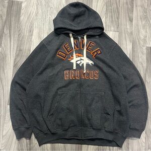 NFL Denver Broncos Dark Gray Zip-Up Hoodie